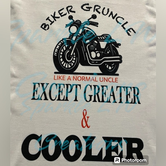 Biker Uncle (GRUNCLE) Great Uncle Custom made motorcycle Tshirt - Picture 2 of 7